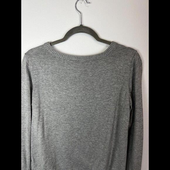 New Direction French Bulldog W/GLITZ Women's Gray Cotton Sweater SZ Large - Picture 6 of 6